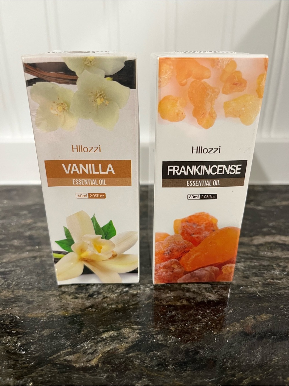 Vanilla and Frankincense Essential Oils in Sealed Original Packaging